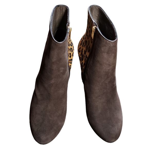 Rockport Seven to 7 suede heeled boots brown and leopard size 9 NEW - Picture 4 of 8